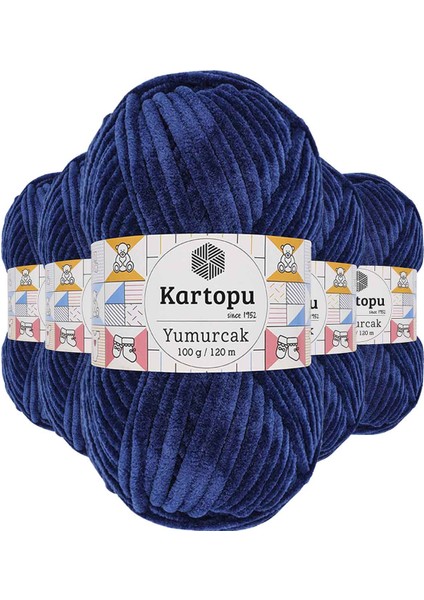 5 Adet Yumurcak Kadife El Örgü Ipi Lacivert K635