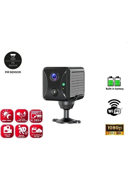 Mini Pır Sensörlü Algılamalı Sesli Konuşmalı 1080P Hd Kablosuz Kamera - Lisinya
