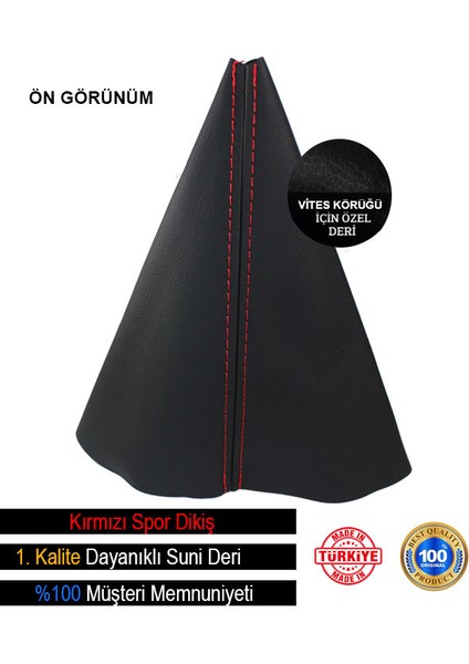 Volvo C70 Siyah Deri Özel Yeni Tasarım Kırmızı Spor Dikiş Vites Körüğü