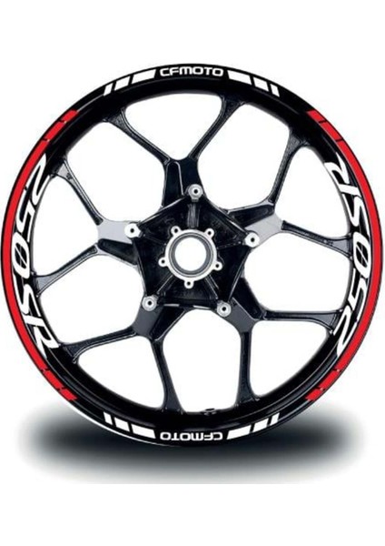 Cfmoto 250SR Jant Sticker Iç & Dış Takım Etiket Modeli Kırmızı - Beyaz
