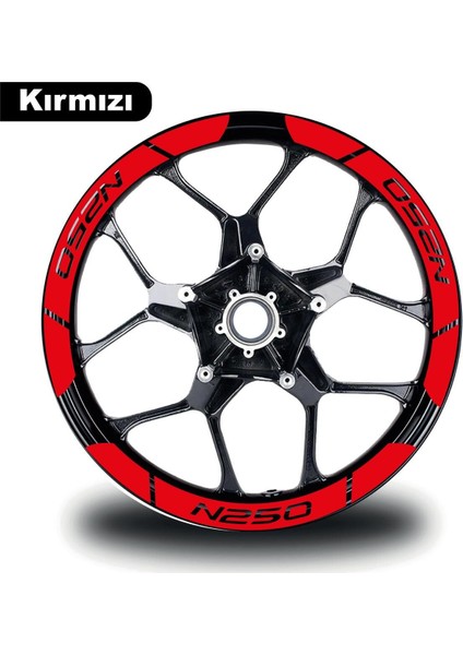 Kırmızı Bajaj N250 Geniş Jant Sticker Etiket Modeli