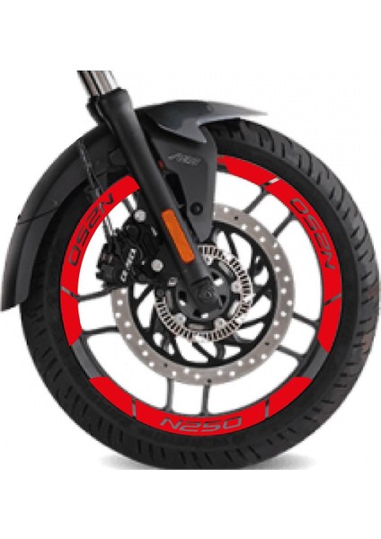 Kırmızı Bajaj N250 Geniş Jant Sticker Etiket Modeli fiyatları