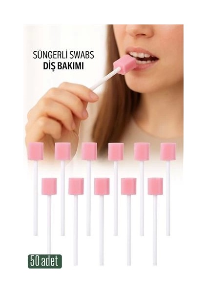 Bfs Süngerli Swab - Ağız ve Diş Bakım Çubuğu - 50 Adet