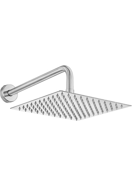 Gümüş Renkli Duş Başlığı, Duvardan Borulu, 388MM Uzunluk