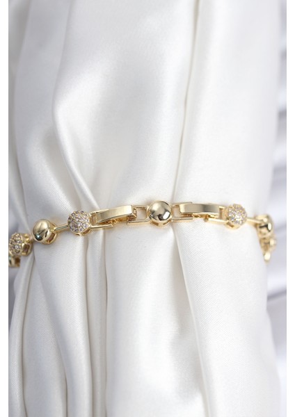 Pirinç Vıp Seri Gold Renk Topçuk Model Kadın Bileklik - Lisinya fiyatları