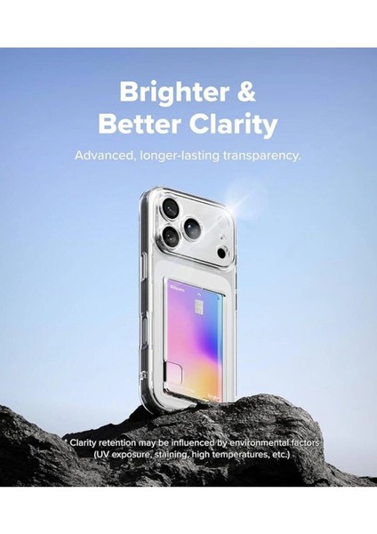 iPhone 17 Pro Max Kılıf Kartlık Bölmeli Şeffaf Clear Esnek Silikon Cep Cüzdan Wallet Kartvizit fırsatları