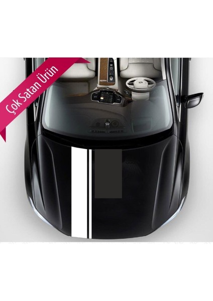 Universal Oto Kaput Şerit Özel Yeni Sticker Beyaz 65*15 cm fiyatları