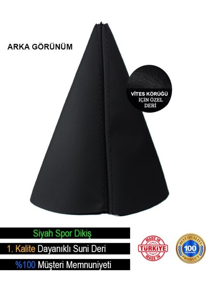 Renault Symbol Siyah Deri Özel Yeni Tasarım Siyah Spor Dikiş Vites Körüğü fiyatları