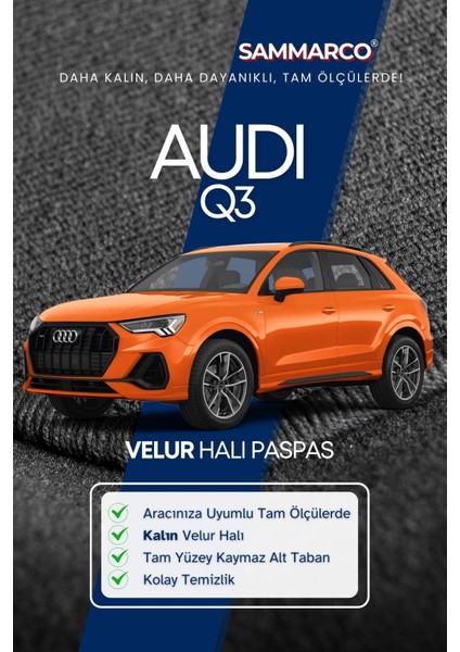 Audi Q3 2018-2025 Halı Paspas Velur Paspas Kumaş Paspas Oto Paspas fiyatları