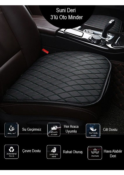 Renault Megane 3 Sport Tourer 2008-2016 Ön ve Arka Takım Koltuk Minderi Siyah Deri Siyah Dikis fiyatları