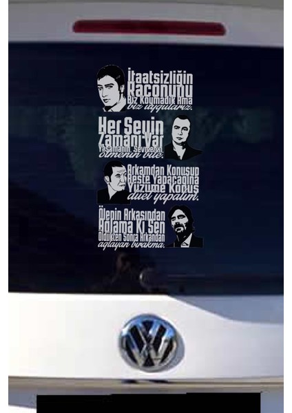 Kurtlar Vadisi Arka Cam Özel Yeni Sticker Set 40*20 cm modelleri