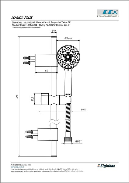 Hareketli 5 Fonksiyonlu Duş Seti, Şık ve Fonksiyonel Banyo Aksesuarı fiyatları