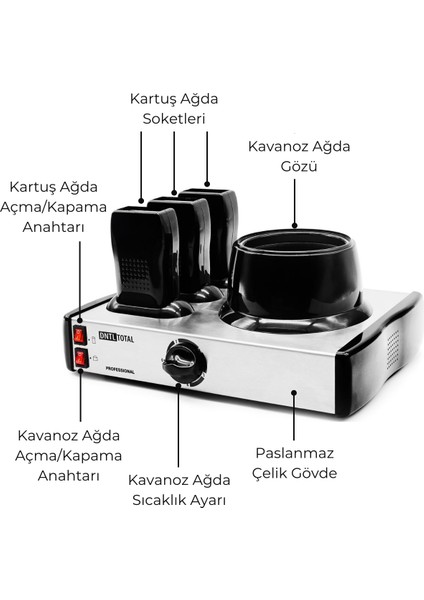 Dntltotal Inox Serisi 3+1 Ağda Makinesi fiyatları