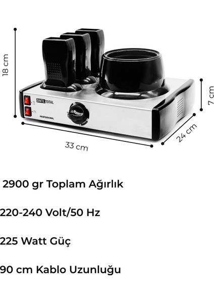 Dntltotal Inox Serisi 3+1 Ağda Makinesi modelleri