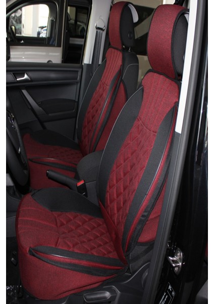 Smart Fortwo W450 1998-2007 Trobus Elegance Ortopedik Araç Koltuk Minderi 5'li Set, Hava Yastığı Uyumlu Kırmızı Siyah