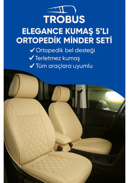 Honda Civic Euro Hatchback 2003-2005 -5 Kapı Makyaj Koltuk Minderi Koyu Bej Deri Beyaz Desen