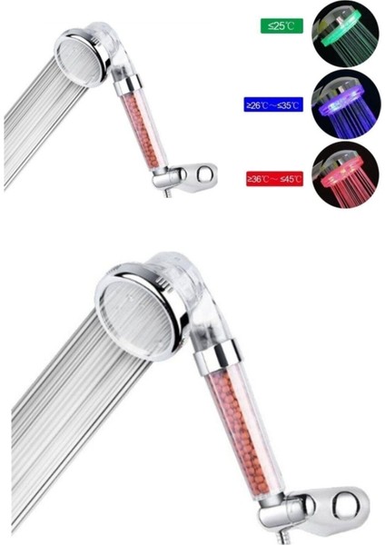 Renk Değiştiren LED Işıklı Duş Başlığı ve Hortum Seti (Elektriksiz) fırsatları