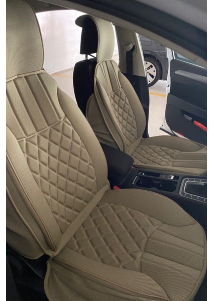 Chrysler Pt Cruiser 2000-2010 Trobus Elegance Ortopedik Araç Koltuk Minderi 5'li Set, Hava Yastığı Uyumlu Bej