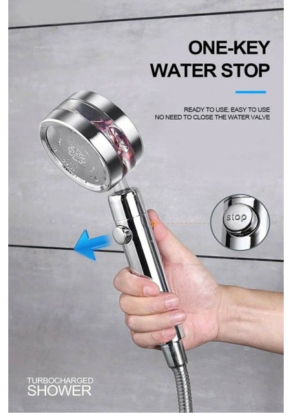 360 Derece Dönen Pervaneli Duş Başlığı, Su Tasarruflu ve Kolay Kullanımlı fiyatları