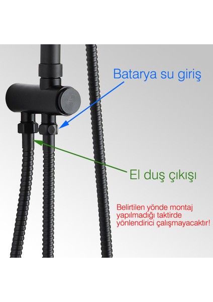 Teleskopik Kolonlu Çok Fonksiyonlu Siyah Duş Seti, El Başlıklı, Kolay Kurulum fiyatları