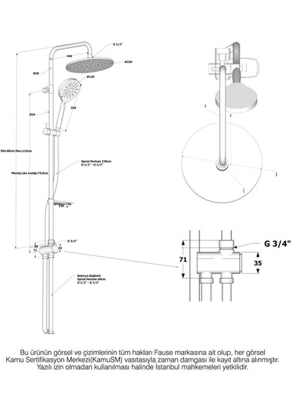 Teleskopik Kolonlu Çok Fonksiyonlu Siyah Duş Seti, El Başlıklı, Kolay Kurulum indirimleri