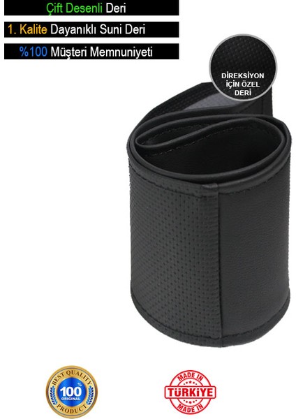 Volkswagen Caddy Siyah Delikli Düz Özel Süper Deri Direksiyon Kılıfı fiyatları