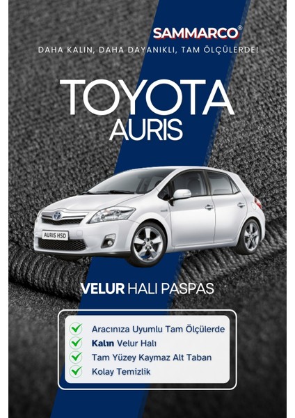 Toyota Auris 2007-2012 Halı Paspas Velur Paspas Kumaş Paspas Oto Paspas fiyatları