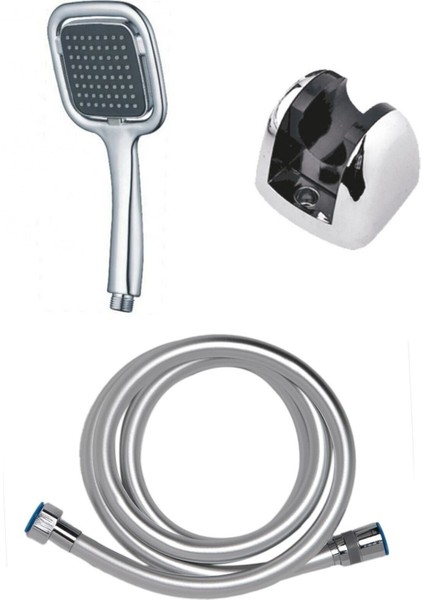 Yumuşak Silikon Kaplamalı Mafsallı Duş Başlığı ve Hortum Seti, Gri Renk fiyatları