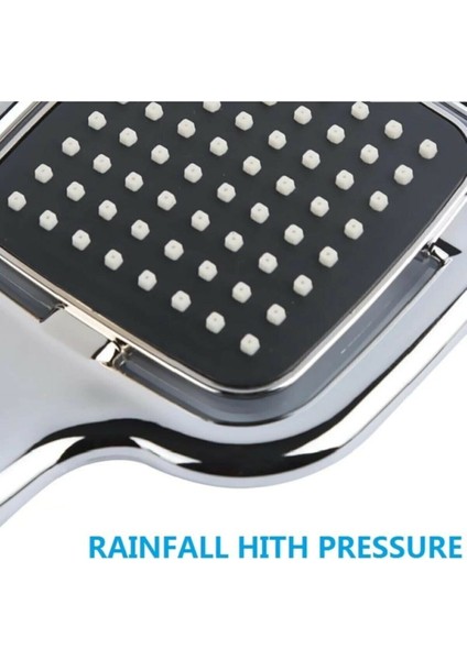 Siyah Kare Banyo Duş Seti, Hortum, Mafsal ve Başlıkla Şık Tasarım fırsatları