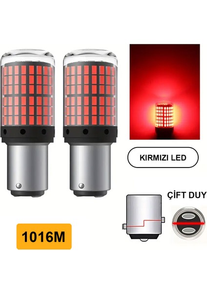 Oto 144LED Ampul 2'li Set, 1016M 12V Çift Duy, Fren, Park, Sinyal Ampulleri