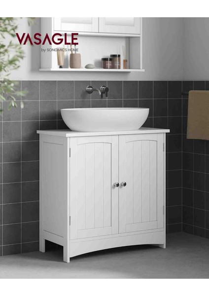 2 Kapılı Lavabo Dolabı, Banyo Dolabı Ayarlanabilir Raflar 60 x 30 x 60 cm indirimleri