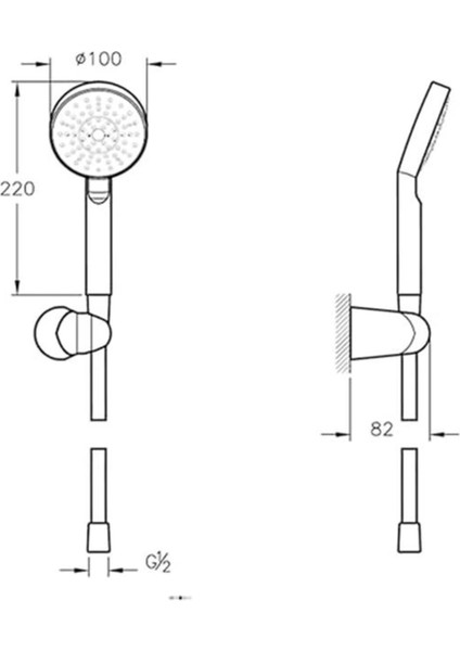 El Duşu Takımı, Krom, Ø100 Mm, Pvc Hortum, Kireç Kırıcı, 150 Cm, Renkli fırsatları