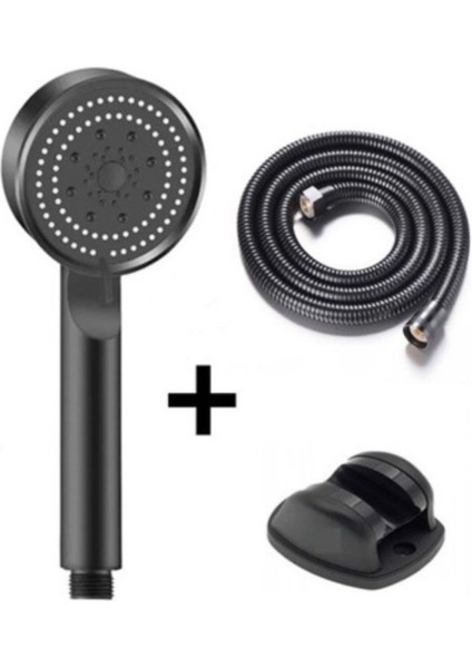 Siyah 5 Fonksiyonlu Duş Başlığı Seti, Konforlu ve Şık Banyo Deneyimi