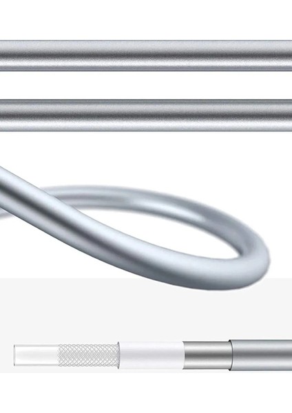 Güçlü ve Esnek Spiral Duş Hortumu, Yüksek Kalite, 150CM, Gri Renk