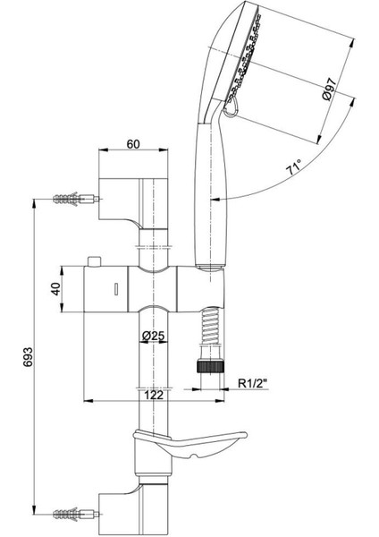 Hareketli Sürgülü Duş Seti, Üç Fonksiyonlu, Şık ve Kullanışlı Tasarım fiyatları