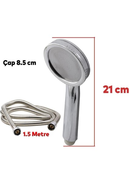 Gri Renkli Yuvarlak Metal Banyo Duş Seti ve Fiskiye, Uzun Hortumlu Tasarım modelleri