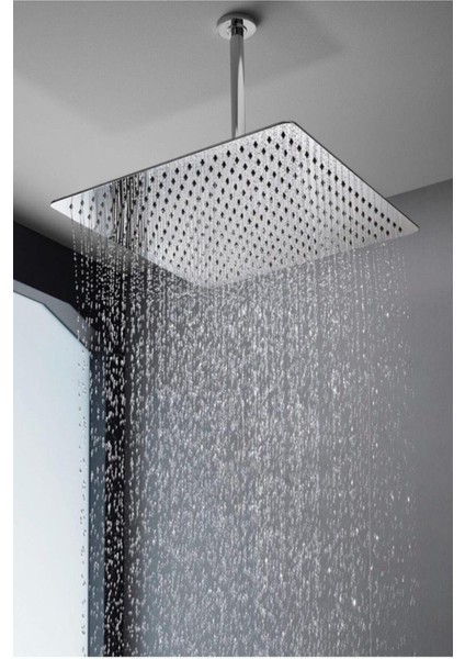 Kare Slim Tepe Duş Başlığı 25X25, Paslanmaz Metal, Şık ve Dayanıklı Tasarım modelleri