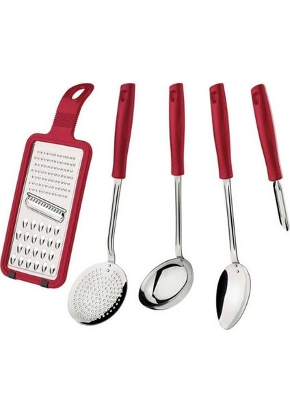 25299-713 5 Parça Mutfak Seti, Kırmızı