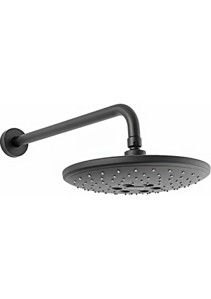 Mat Siyah Çok Fonksiyonlu Tepe Duş Başlığı, Duvardan Bağlantılı N2892120