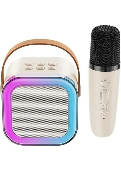 Taşınabilir Bluetooth Karaoke Hoparlör Kablosuz Mikrofon