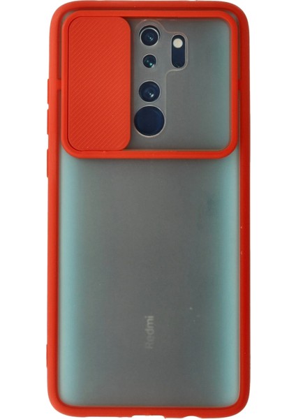 Zengezur Newface Xiaomi Redmi Note 8 Pro Kılıf Palm Buzlu Kamera Sürgülü Silikon - Kırmızı