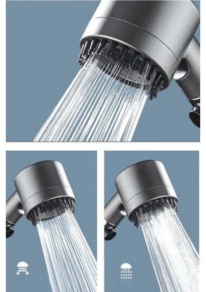 3 Modlu Filtreli Su Tasarruflu Duş Başlığı, Gri Renk fiyatları