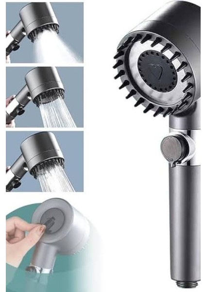 3 Modlu Filtreli Su Tasarruflu Duş Başlığı, Gri Renk indirimleri