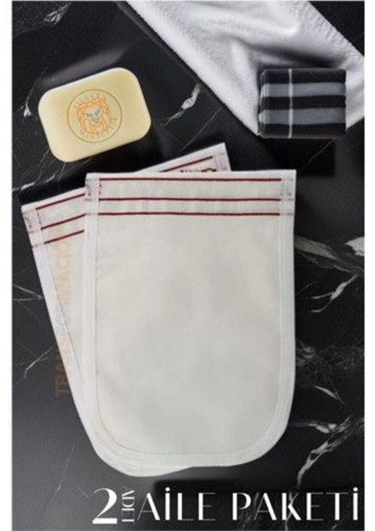 Banyo Kesesi Seti, 2'li Aile Paketi, Beyaz, Şık ve Kullanışlı