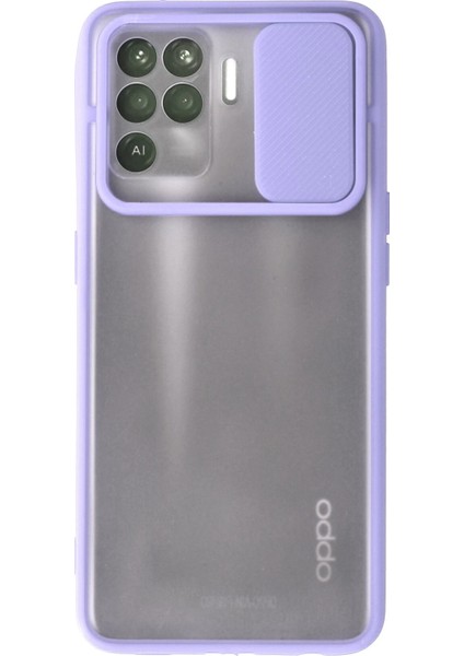 Zengezur Newface Reno 5 Lite Kılıf Palm Buzlu Kamera Sürgülü Silikon - Lila