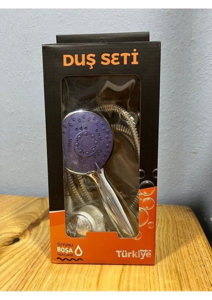 3 Fonksiyonlu Duş Başlığı ve Hortum - Gri, Su Tasarruflu, Konforlu Kullanım