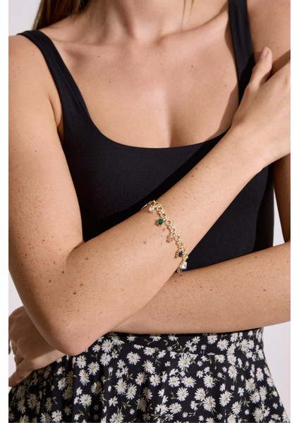 Lusıra Renkli Zirkon Taşlı Bileklik Standart