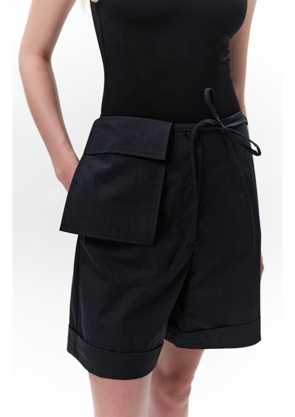 Cep Kemerli Şort Lacivert