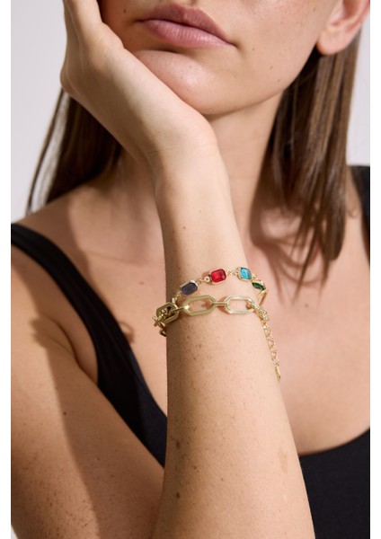Colorea Renkli Zirkon Taşlı Bileklik Standart