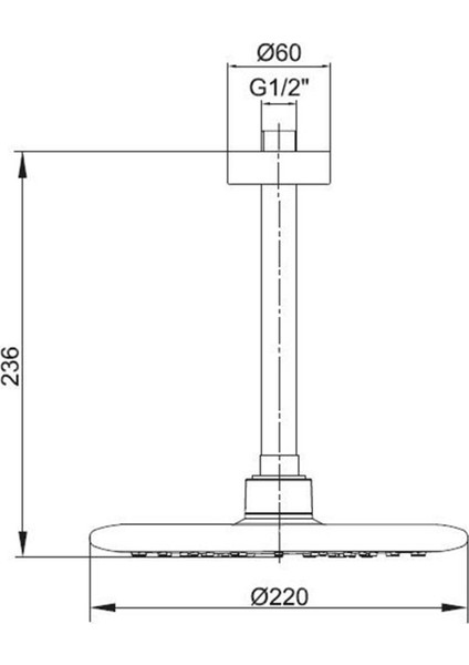 Yuvarlak Tavandan Montajlı Duş Başlığı, Şık ve Fonksiyonel Tasarım fiyatları